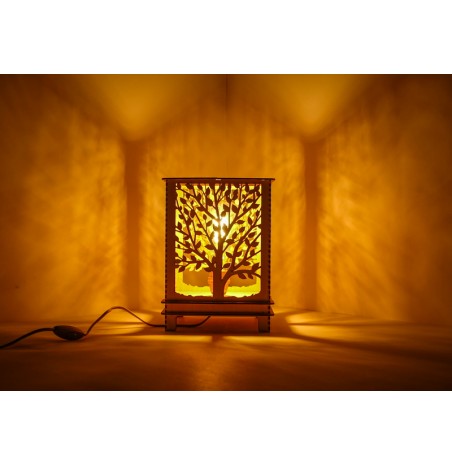 Lampe Bois Arbre de Vie lumière décorative luminaire d'ambiance