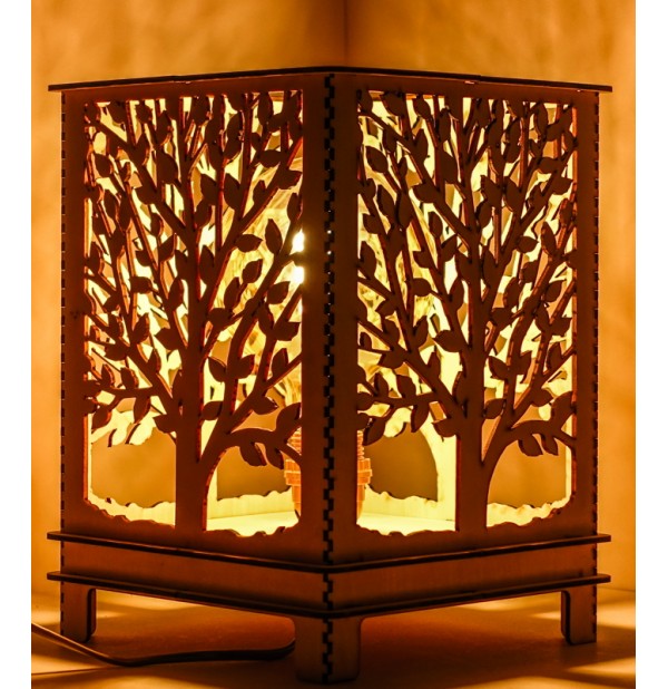 Lampe Bois Arbre de Vie lumière décorative luminaire d'ambiance