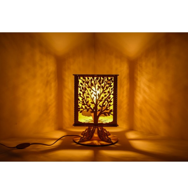 Lampe Bois sur Pied Arbre de Vie