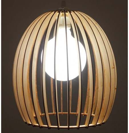 Lustre Bois Tulipe eclairage suspension luminaire plafond abat jour bois