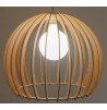 Lustre Bois Boule eclairage suspension luminaire plafond abat jour bois
