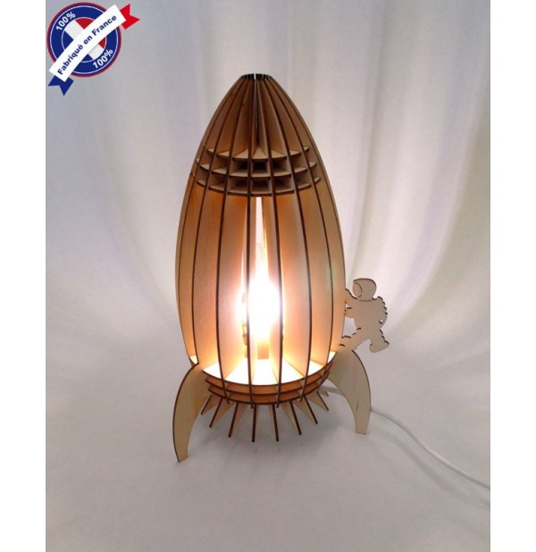 Lampe Fusée en bois lampe de chevet et décorative