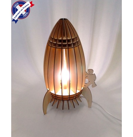 Lampe Fusée en bois lampe de chevet et décorative