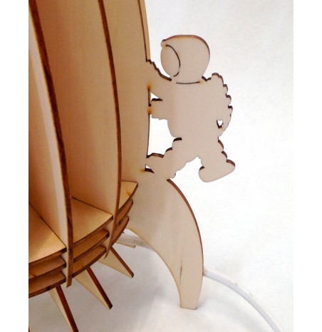Lampe Fusée en bois lampe de chevet et décorative